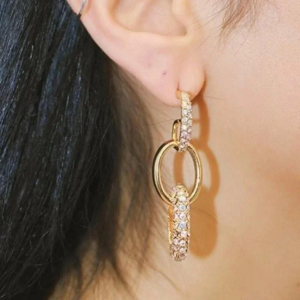 NEW 8 OTHER REASONS 18K Gold Plated 5 Chain Earring - Picture 4 of 6